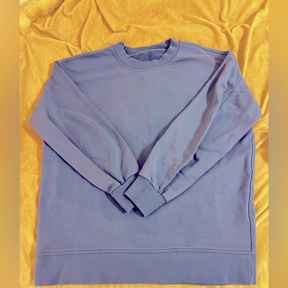 Lululemon oversized crewneck sweatshirt sky blue lightweight cotton small - Picture 3 of 3
